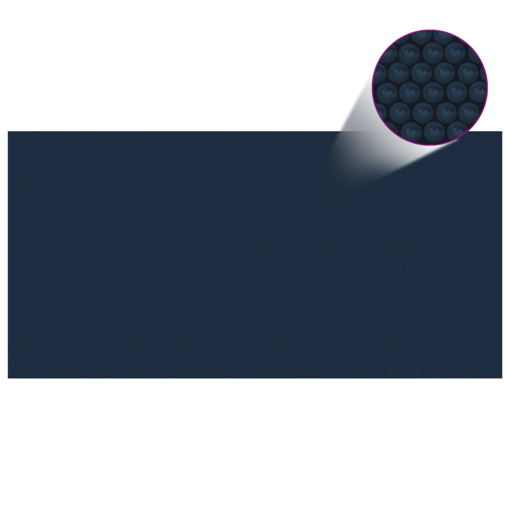 vidaXL fekete és kék napelemes lebegő PE medencefólia 1200 x 600 cm