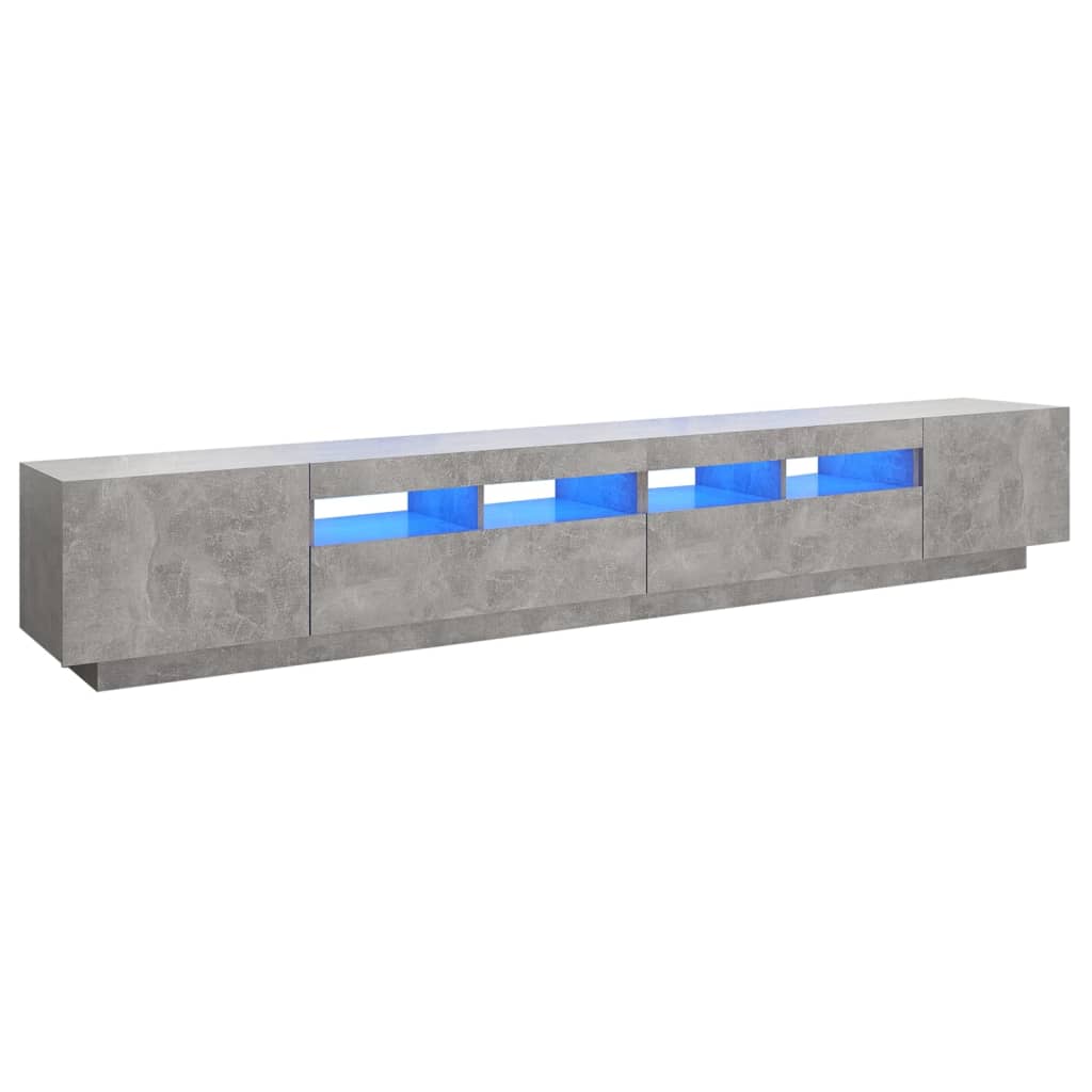 vidaXL betonszürke TV-szekrény LED-lámpákkal 260 x 35 x 40 cm
