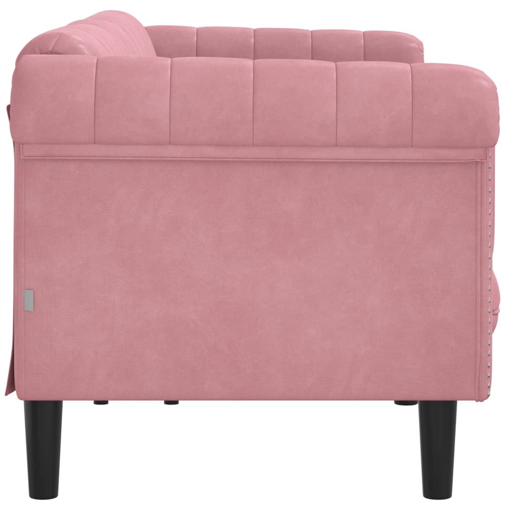 vidaXL rózsaszín 3 személyes bársony kanapé