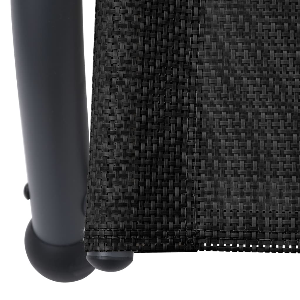 vidaXL fekete kétszemélyes textilén napozóágy napellenzővel