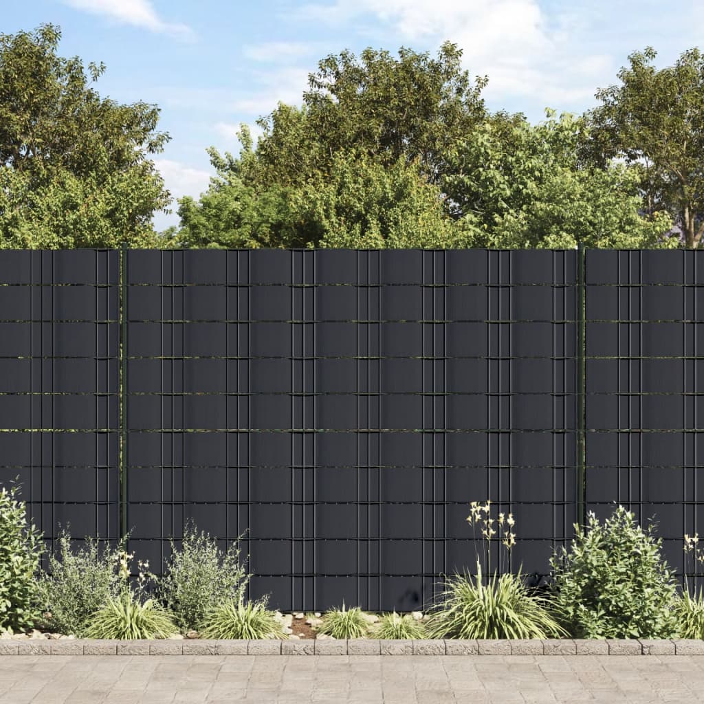 vidaXL 4 db matt sötétszürke PVC árnyékoló kerítés 35 x 0,19 m