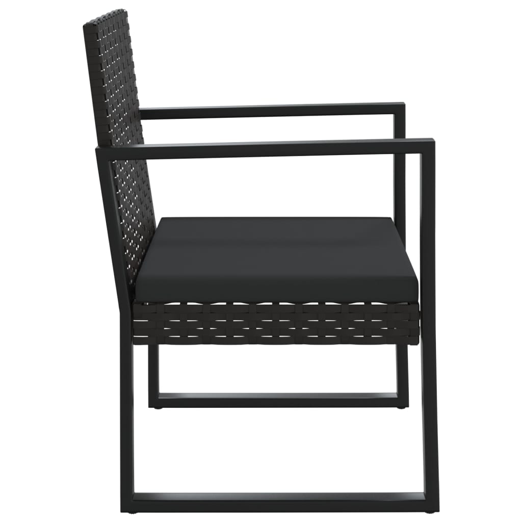 vidaXL fekete polyrattan kerti fotel párnával