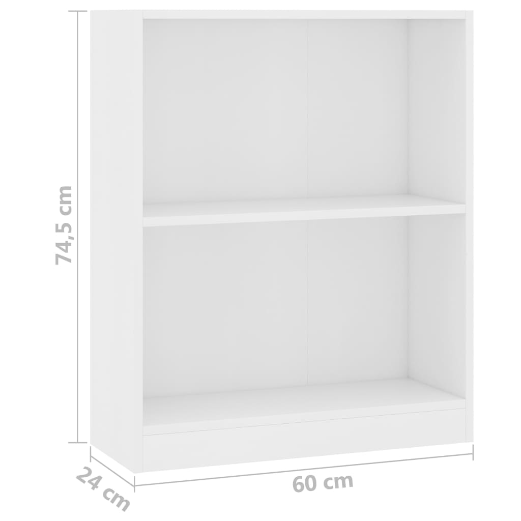 vidaXL fehér forgácslap könyvespolc 60 x 24 x 74,5 cm