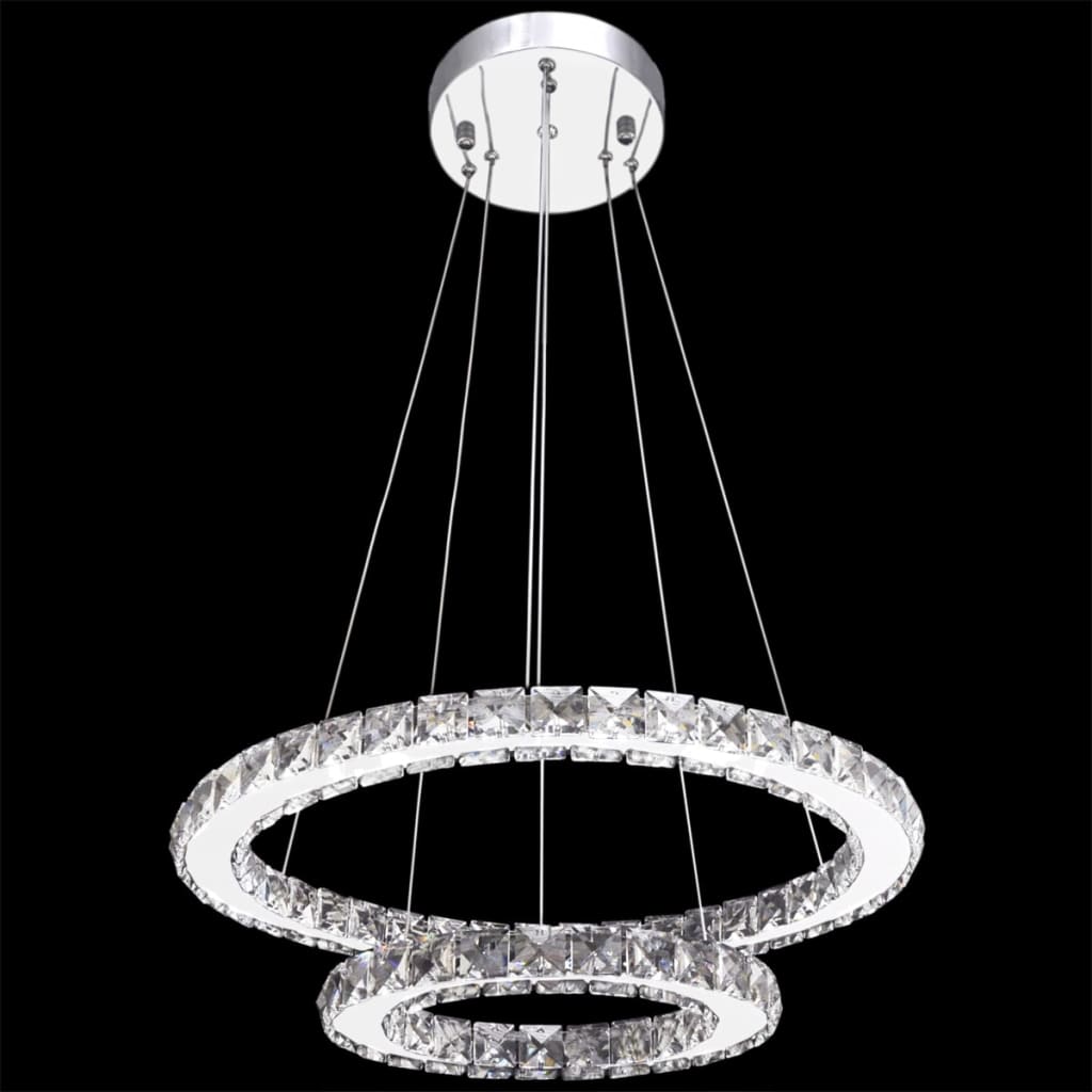 Kettős gyűrű LED függő kristály mennyezeti lámpa 23,6 W