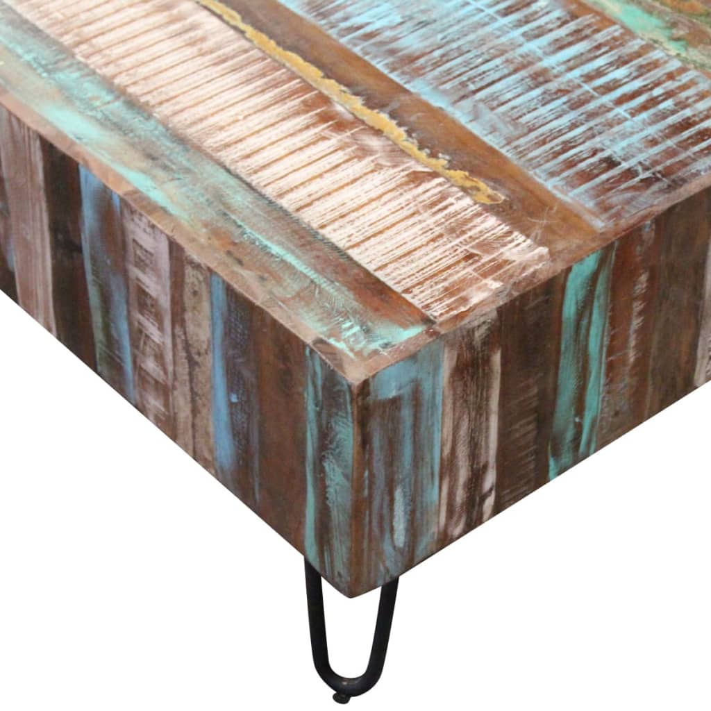vidaXL tömör újrahasznosított fa dohányzóasztal 100 x 50 x 38 cm