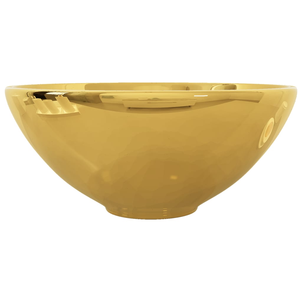 vidaXL aranyszínű kerámia mosdókagyló 32,5 x 14 cm