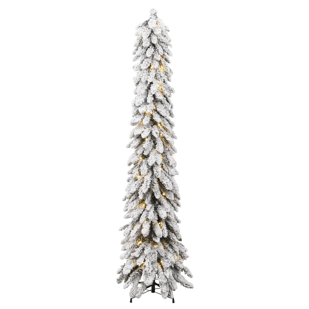 vidaXL megvilágított műkarácsonyfa 130 LED-del és hóval 210 cm