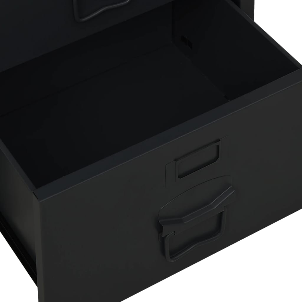 vidaXL fekete acél ipari stílusú íróasztal fiókokkal 105 x 52 x 75 cm