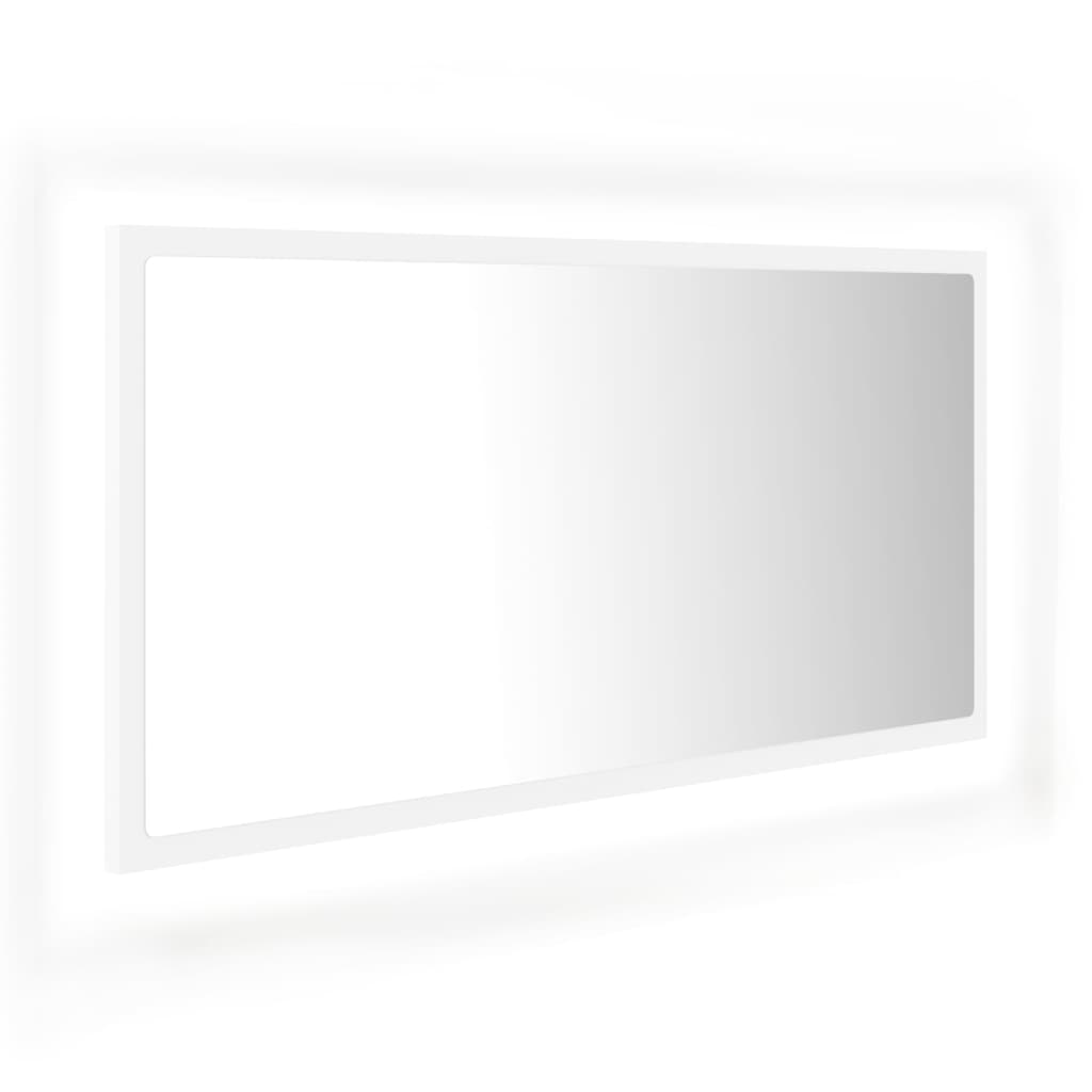 vidaXL fehér akril LED-es fürdőszobai tükör 90 x 8,5 x 37 cm