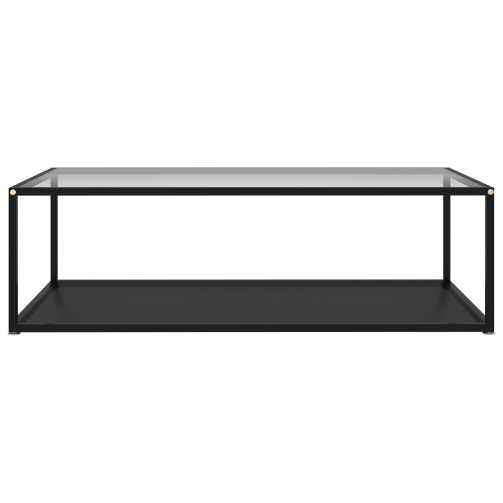 vidaXL átlátszó és fekete edzett üveg dohányzóasztal 120 x 60 x 35 cm