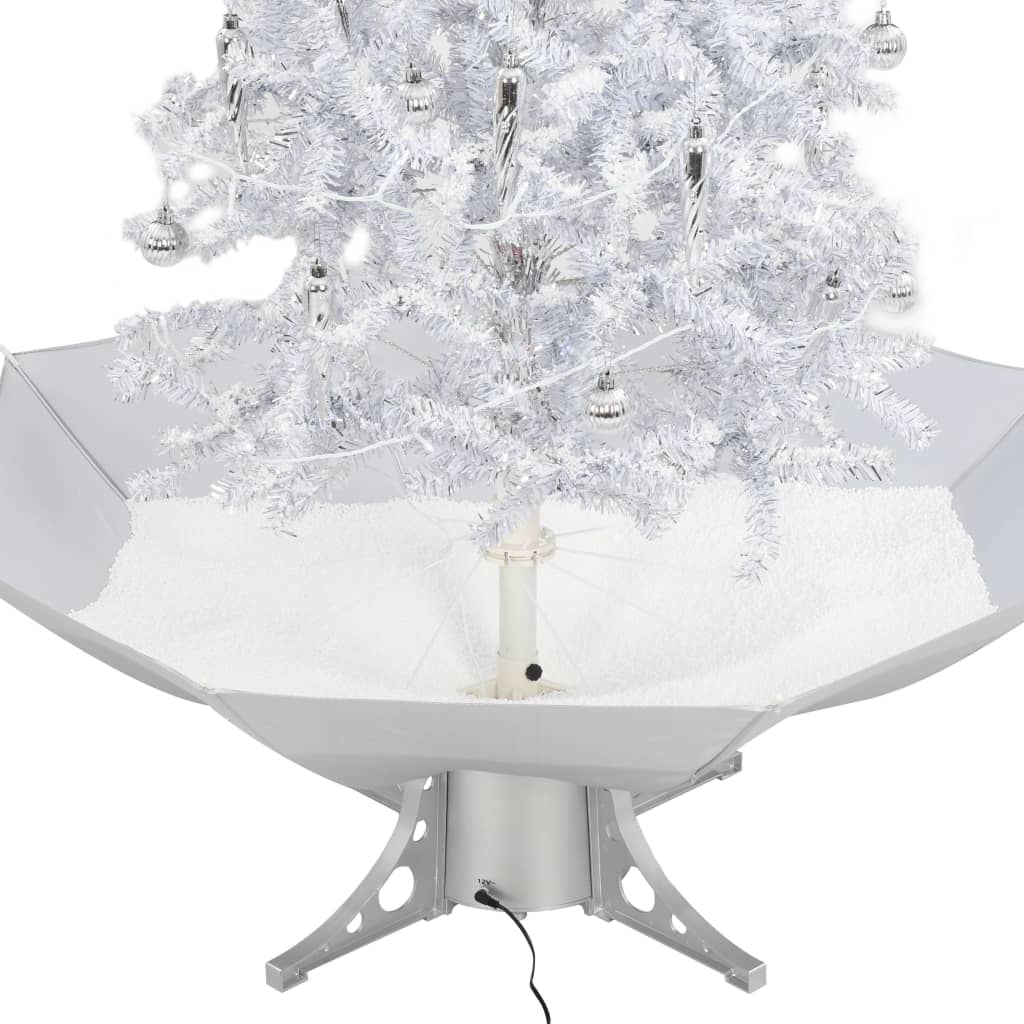 vidaXL fehér havazó karácsonyfa ernyő alakú talppal 140 cm