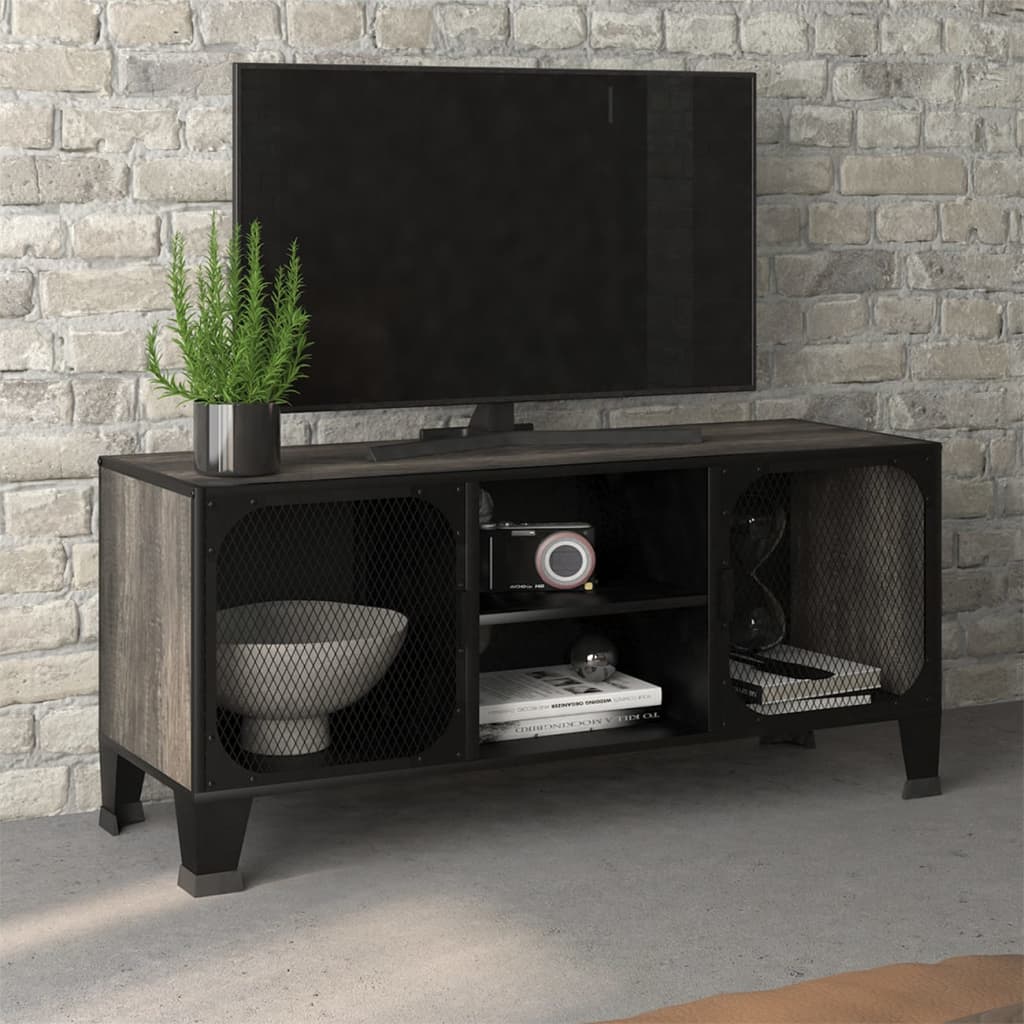 vidaXL szürke fém és MDF TV-szekrény 105 x 36 x 47 cm