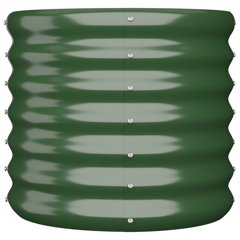 vidaXL zöld porszórt acél kerti ültetőláda 40 x 40 x 36 cm