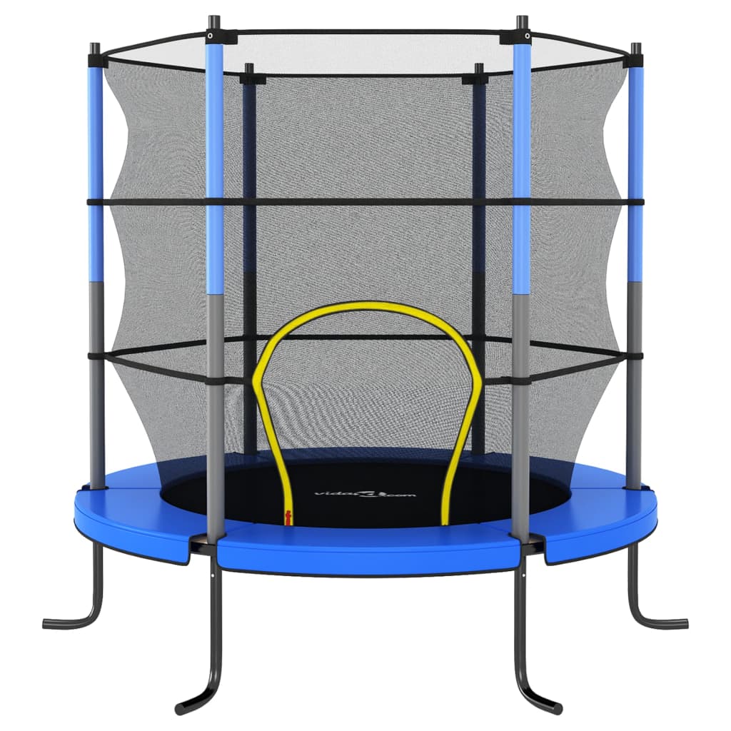 vidaXL kerek kék trambulin védőhálóval 140 x 160 cm