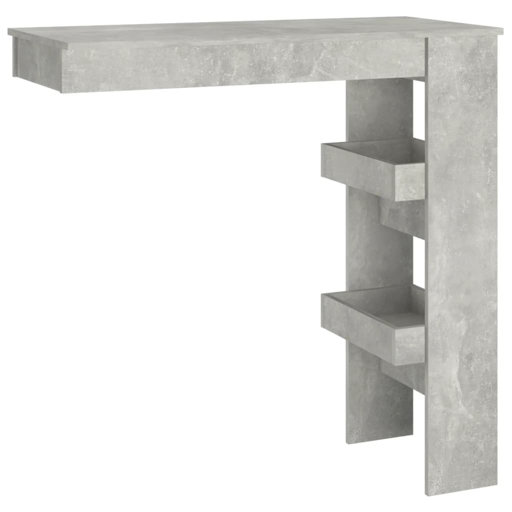 vidaXL betonszürke fatermék fali bárasztal 102 x 45 x 103,5 cm