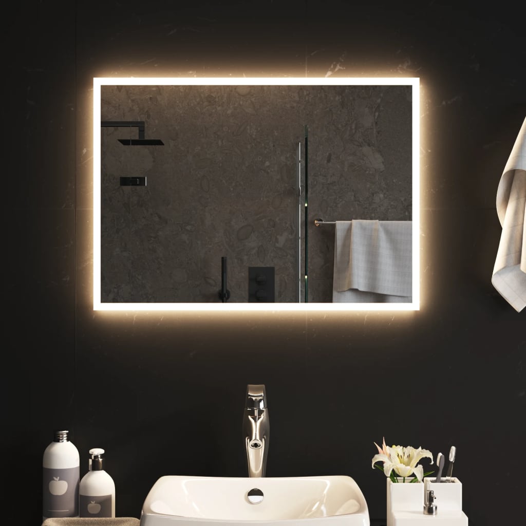 vidaXL LED-es fürdőszobatükör 70x50 cm