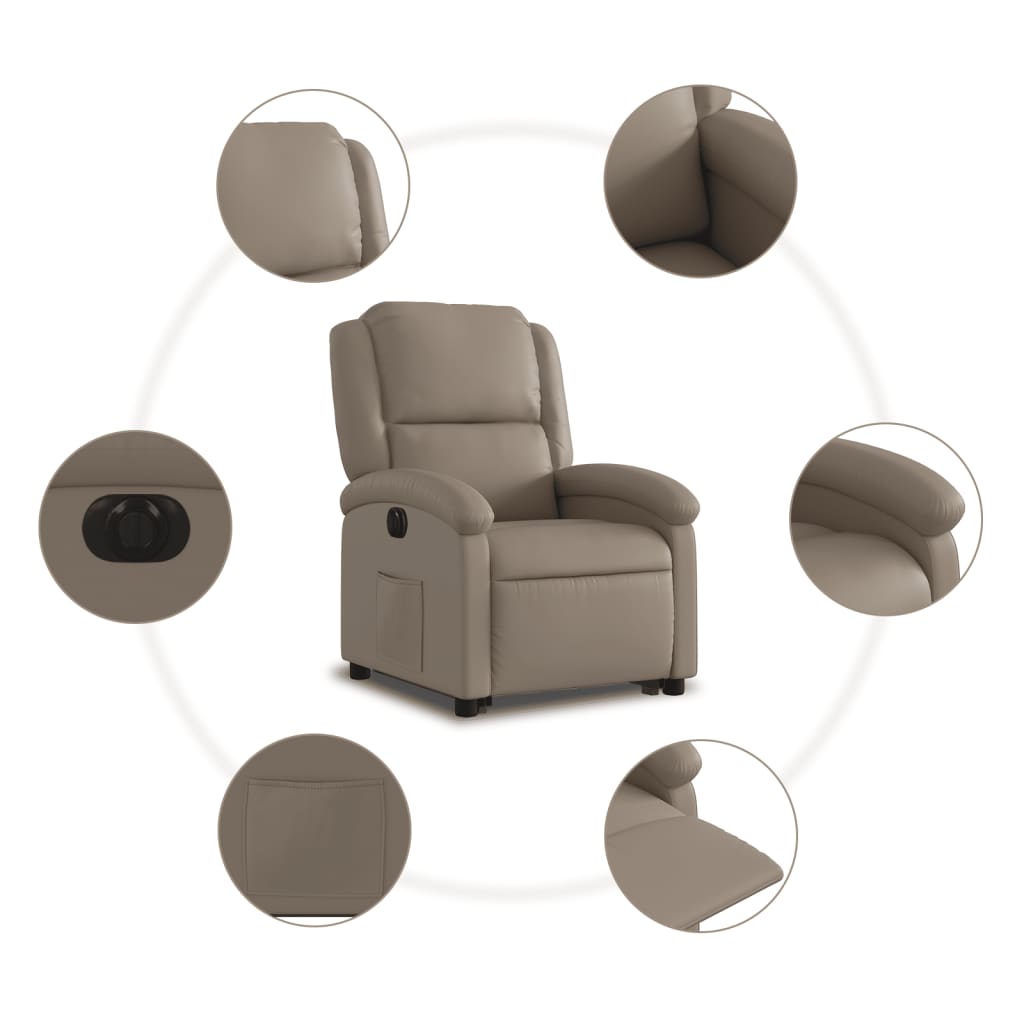 vidaXL elektromos kávészínű műbőr felállást segítő dönthető fotel