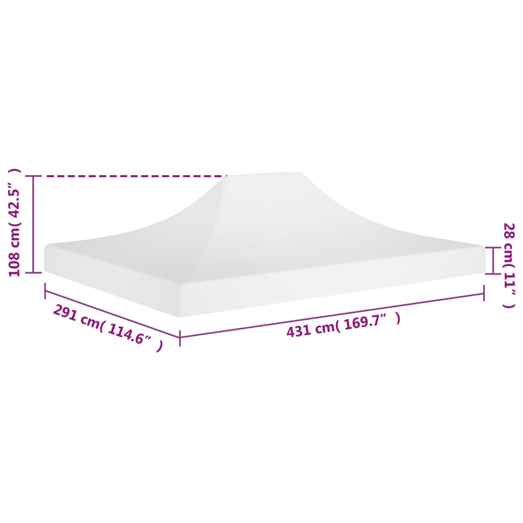 vidaXL fehér tető partisátorhoz 4,5 x 3 m 270 g/m²