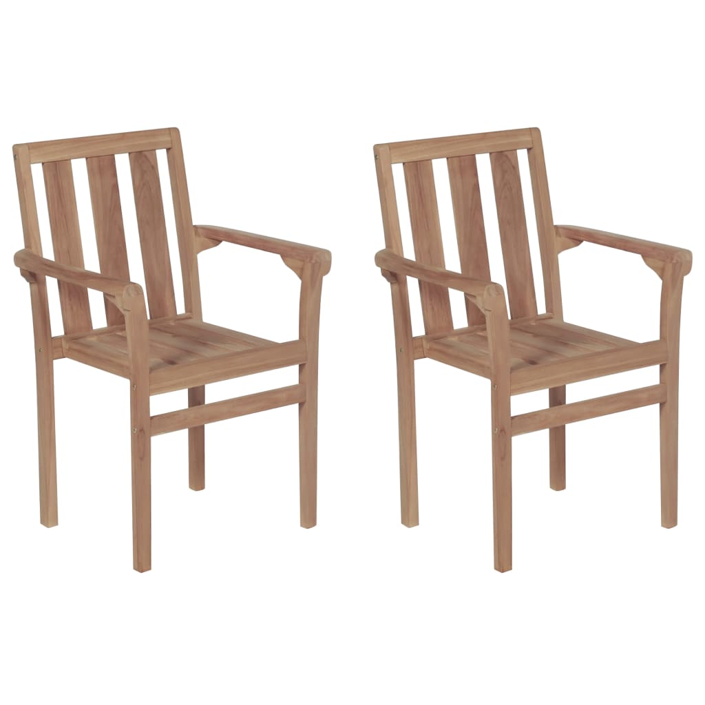vidaXL 2 db tömör tíkfa kerti szék krémfehér párnákkal