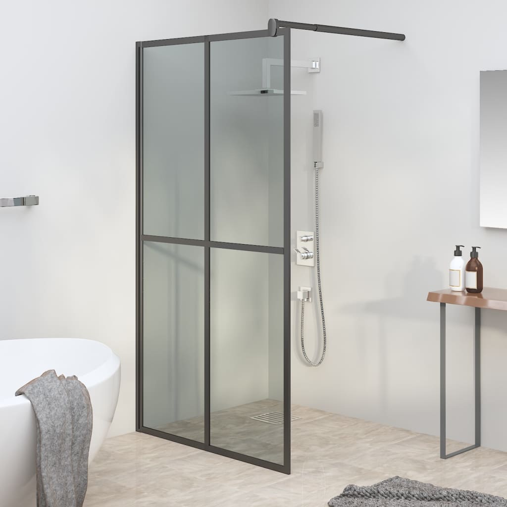 vidaXL sötét edzett üveg zuhanyfal küszöb nélküli zuhanyhoz 118x190 cm