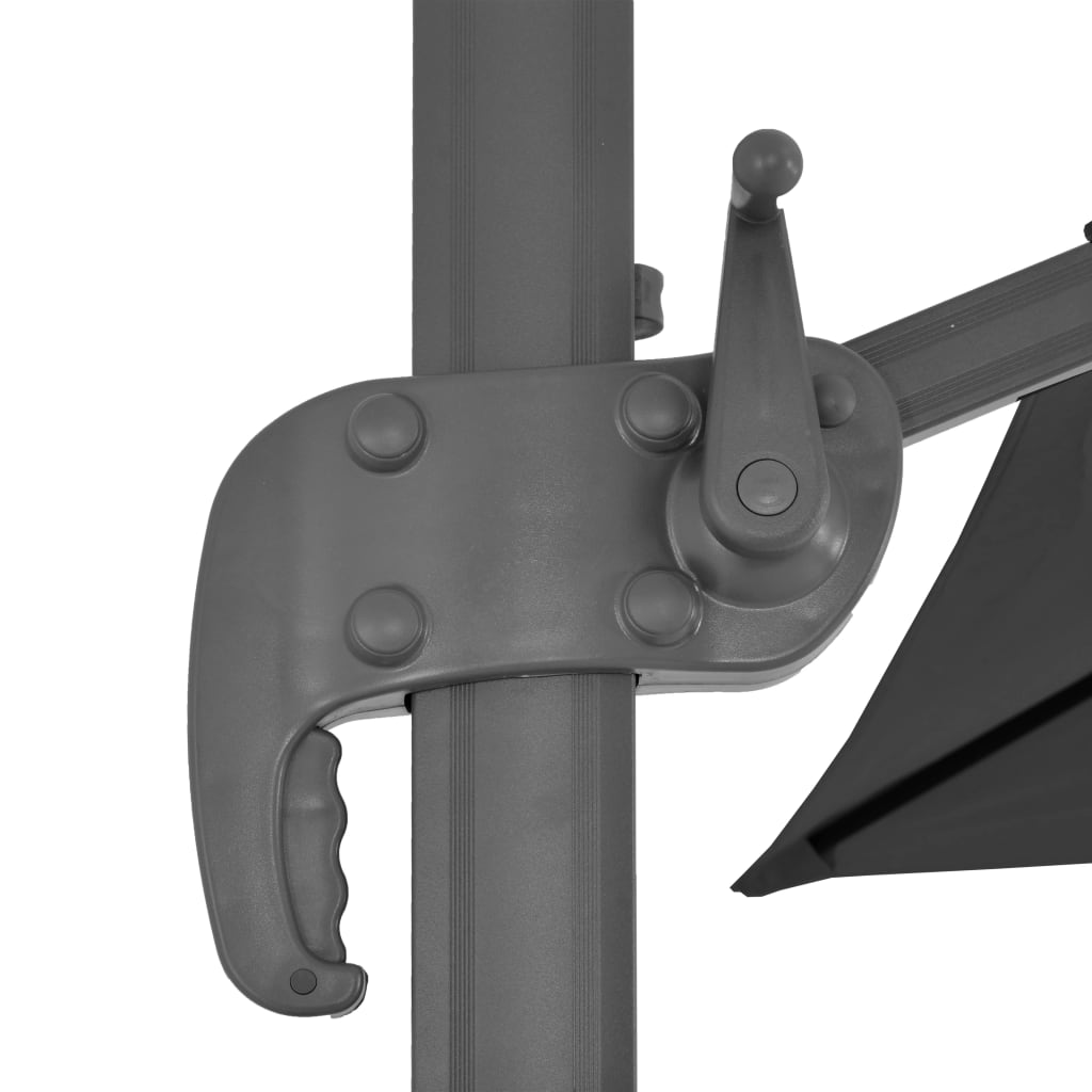 vidaXL antracitszürke kültéri napernyő hordozható talppal