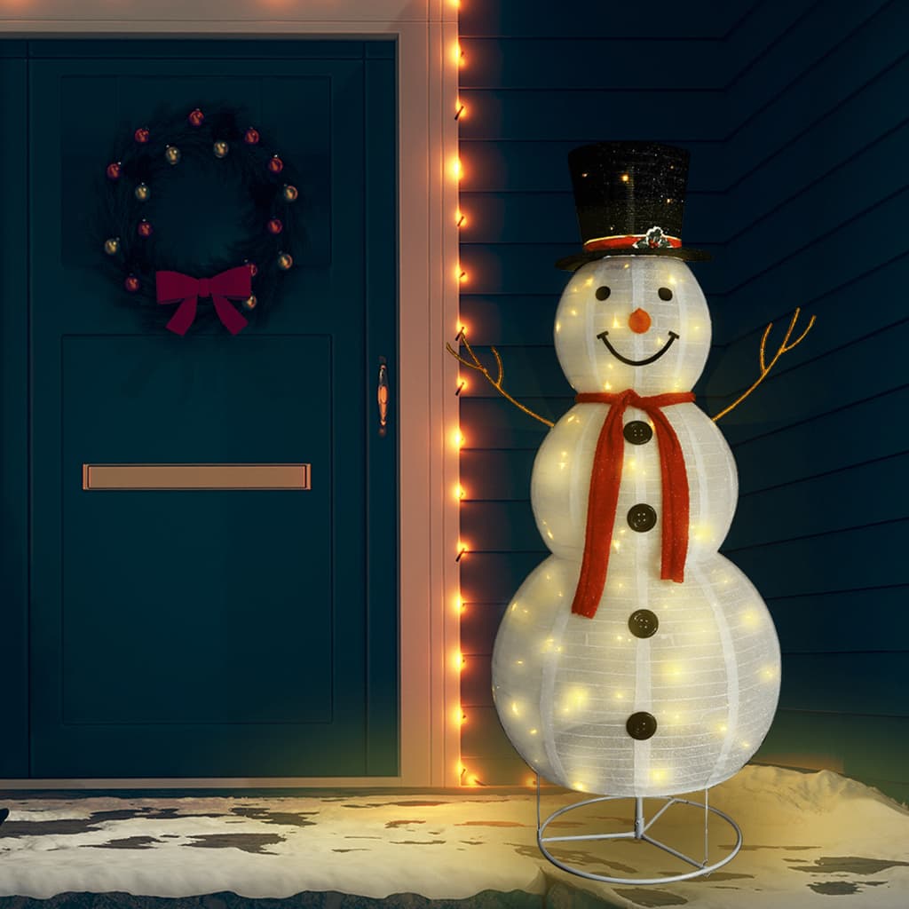 vidaXL luxusszövet dekoratív LED-es karácsonyi hóemberfigura 180 cm