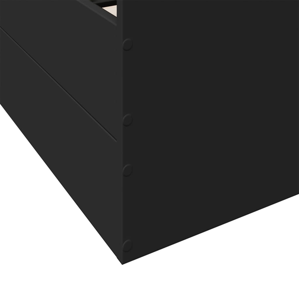 vidaXL fekete szerelt fa ágykeret fiókokkal 100 x 200 cm