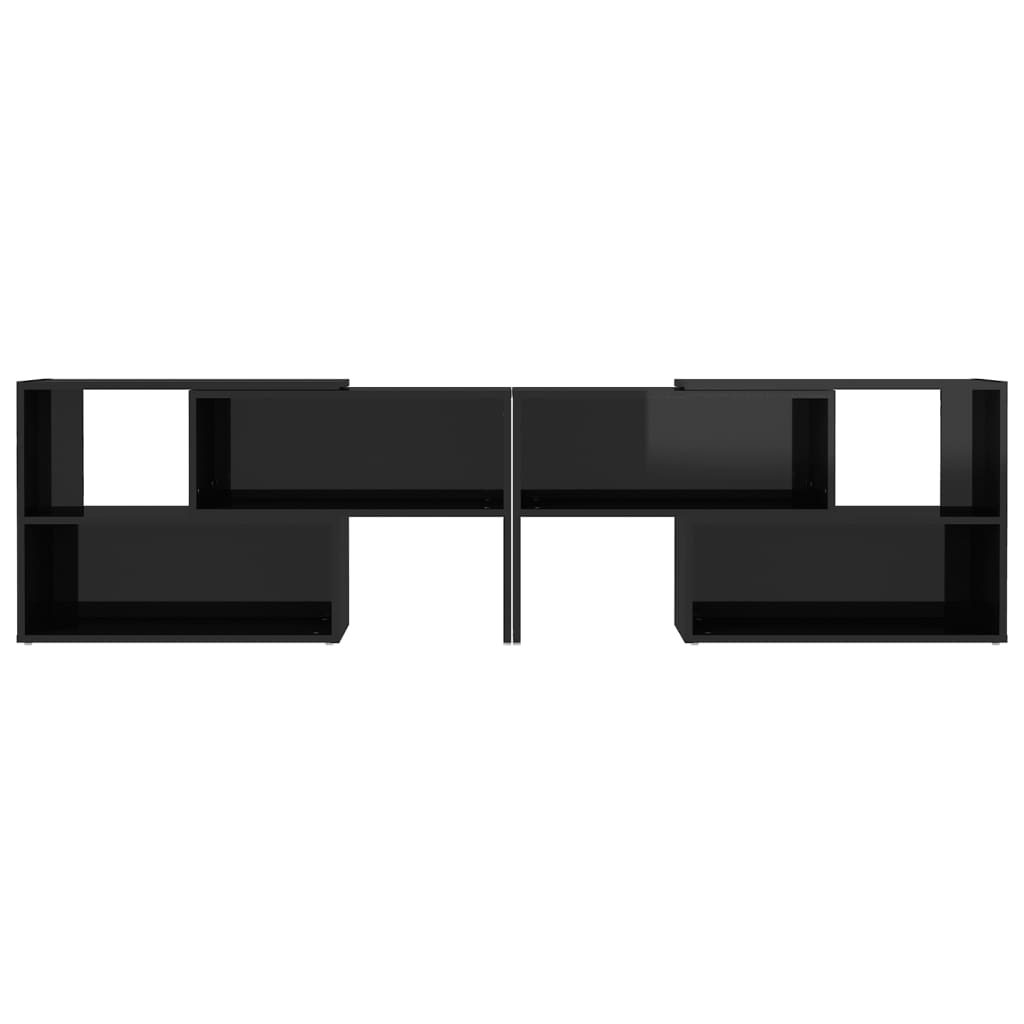 vidaXL magasfényű fekete forgácslap TV-szekrény 149 x 30 x 52 cm