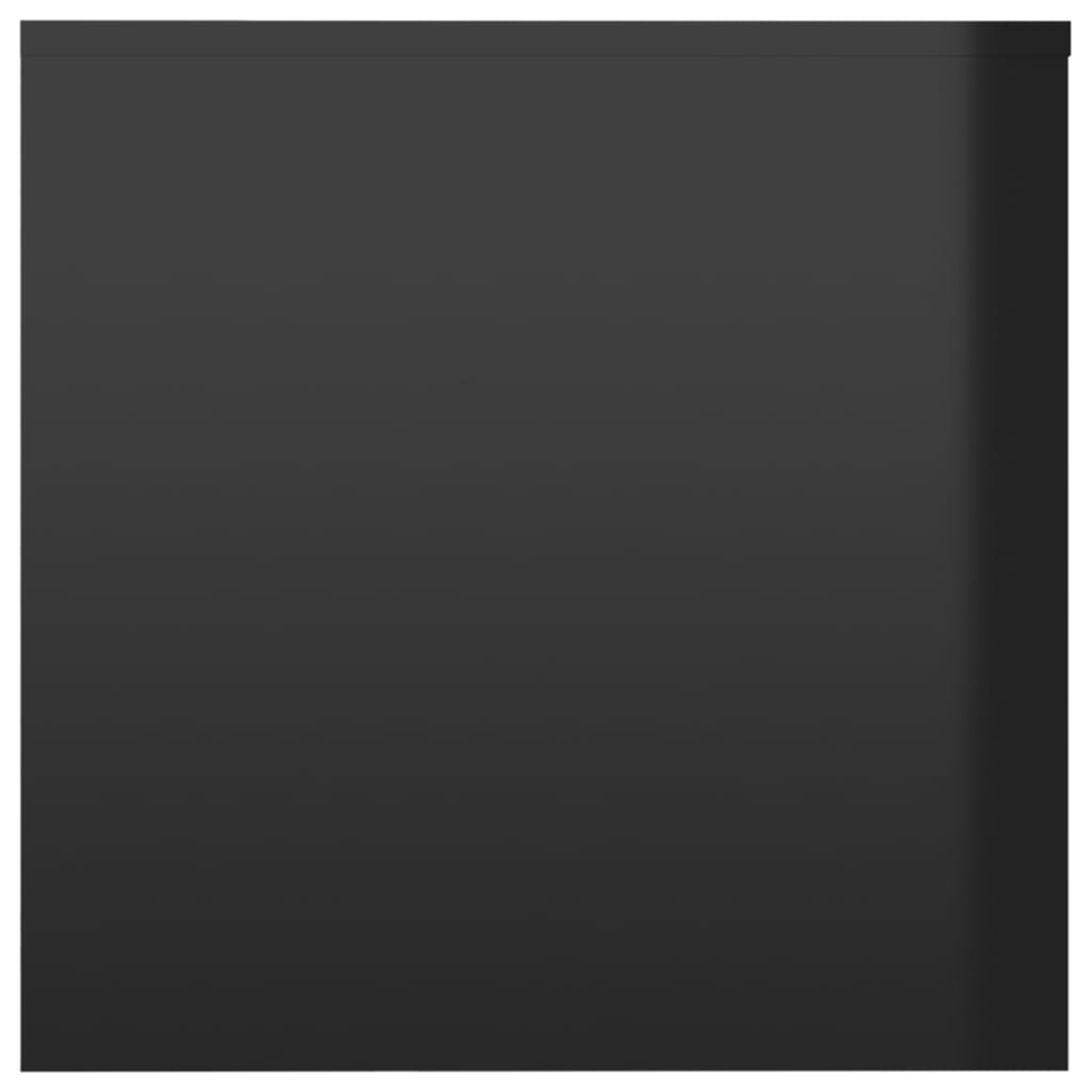 vidaXL 3 db magasfényű fekete forgácslap rakásolható asztal
