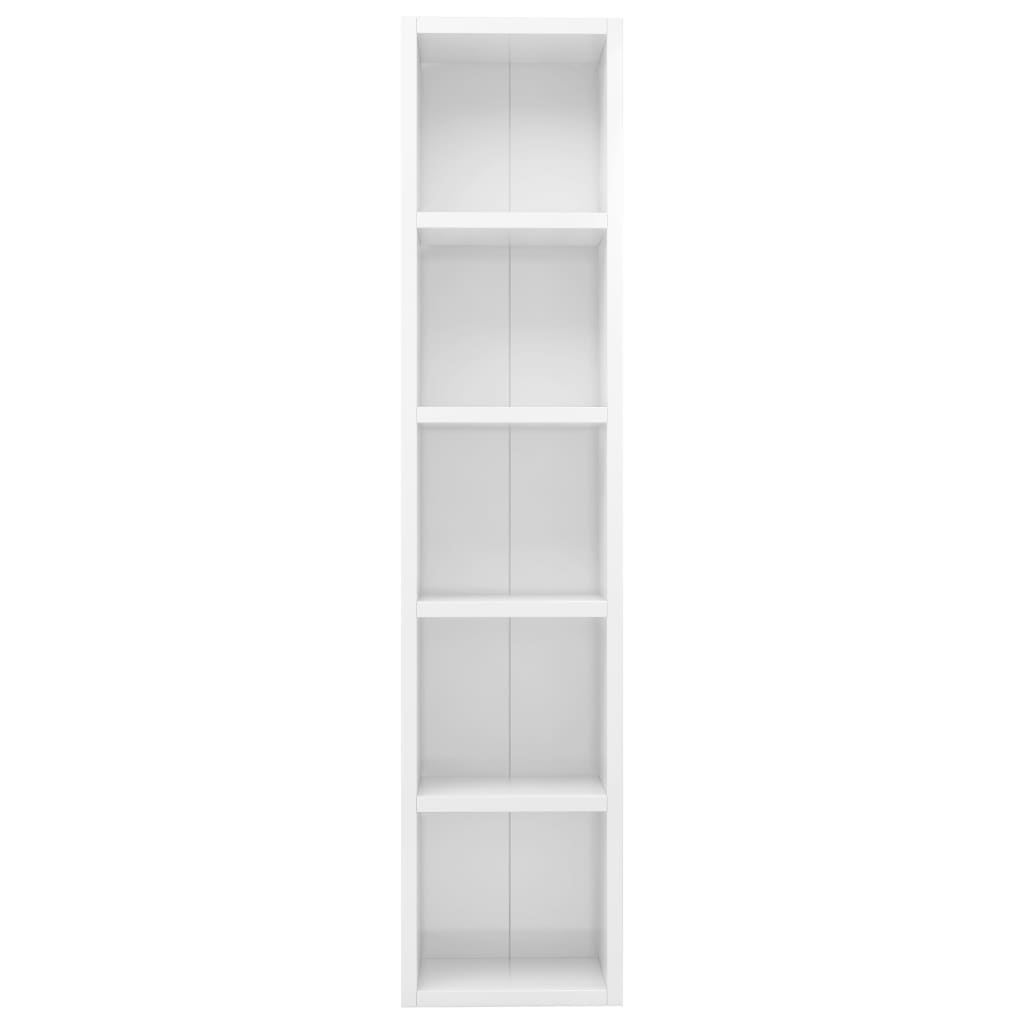 vidaXL magasfényű fehér forgácslap CD-tartó szekrény 21 x 16 x 93,5 cm