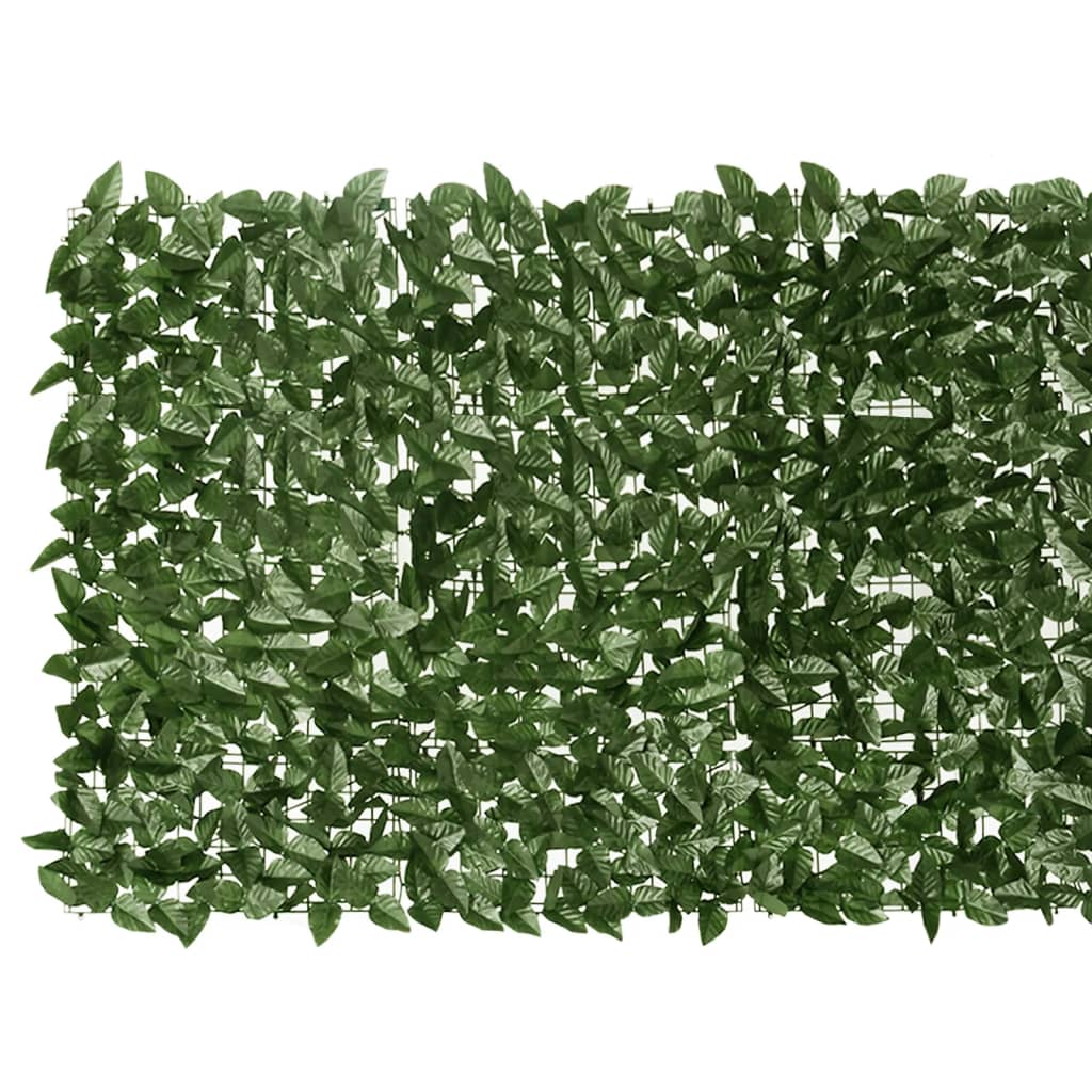 vidaXL sötétzöld leveles erkélyparaván 300 x 100 cm