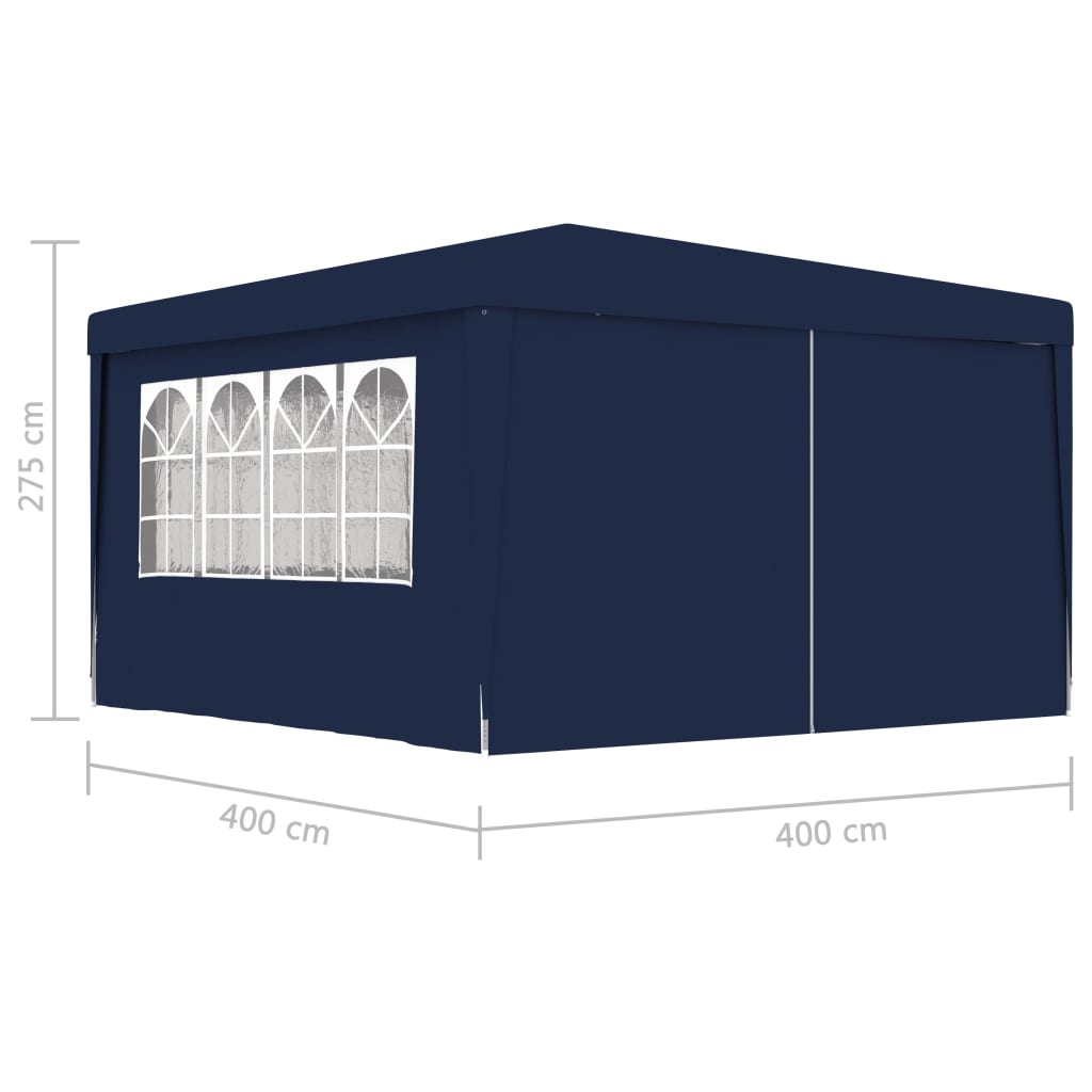 vidaXL kék rendezvénysátor oldalfalakkal 4 x 4 m 90 g/m²