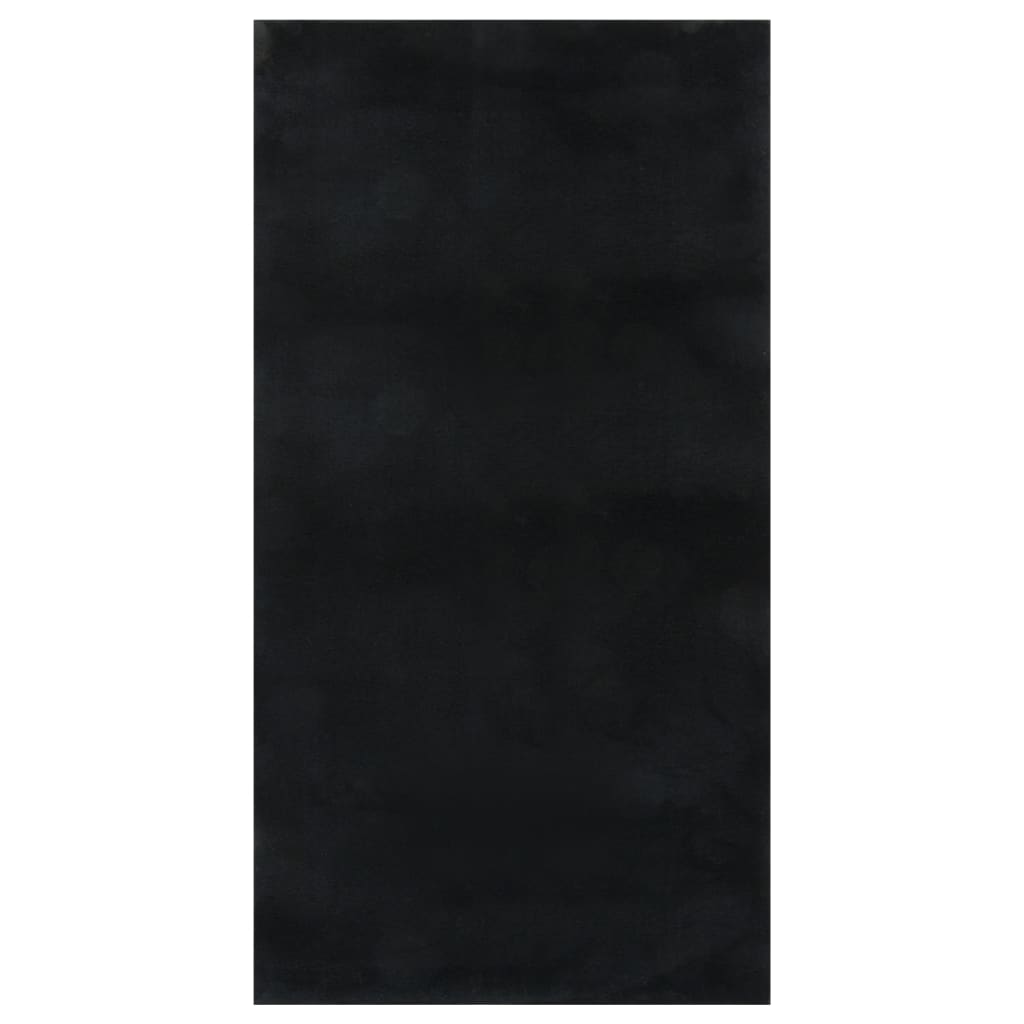 vidaXL fekete csúszásmentes rövid szálú mosható szőnyeg 80 x 150 cm