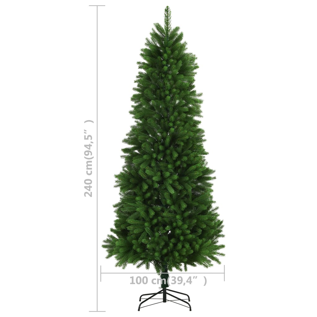 vidaXL zöld fél műkarácsonyfa LED-ekkel és gömbszettel 240 cm