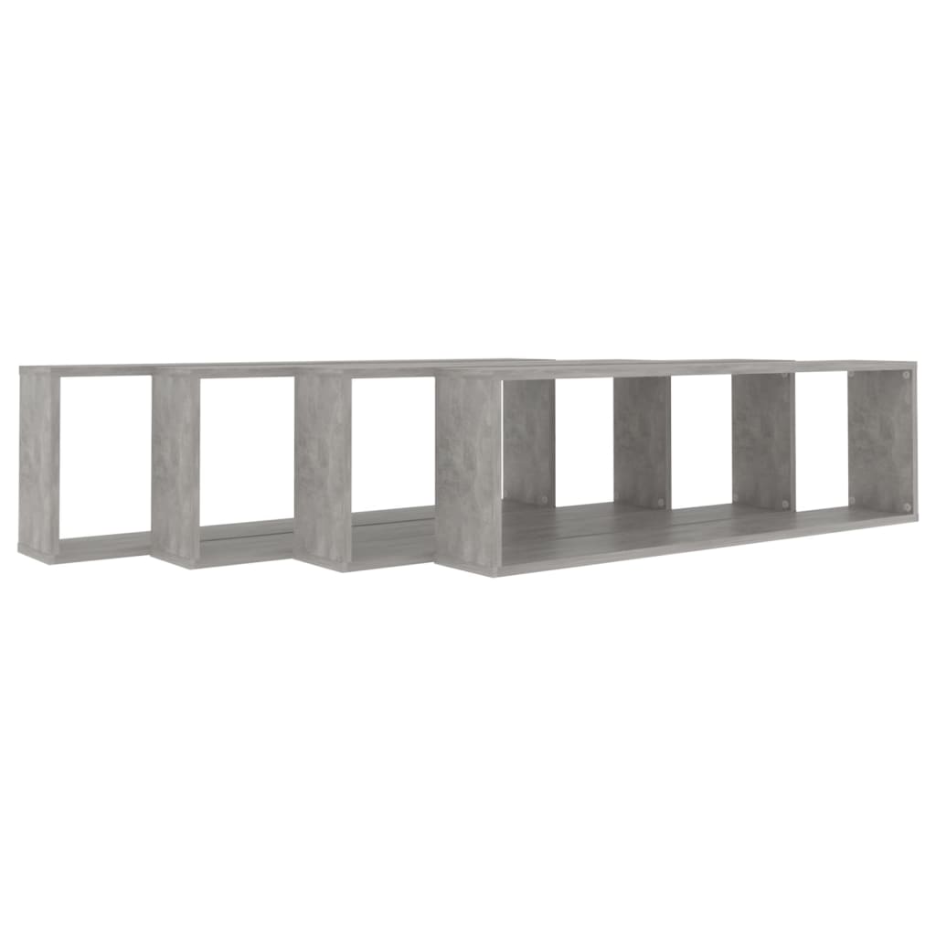 vidaXL 4 db betonszürke forgácslap fali polc 100 x 15 x 30 cm