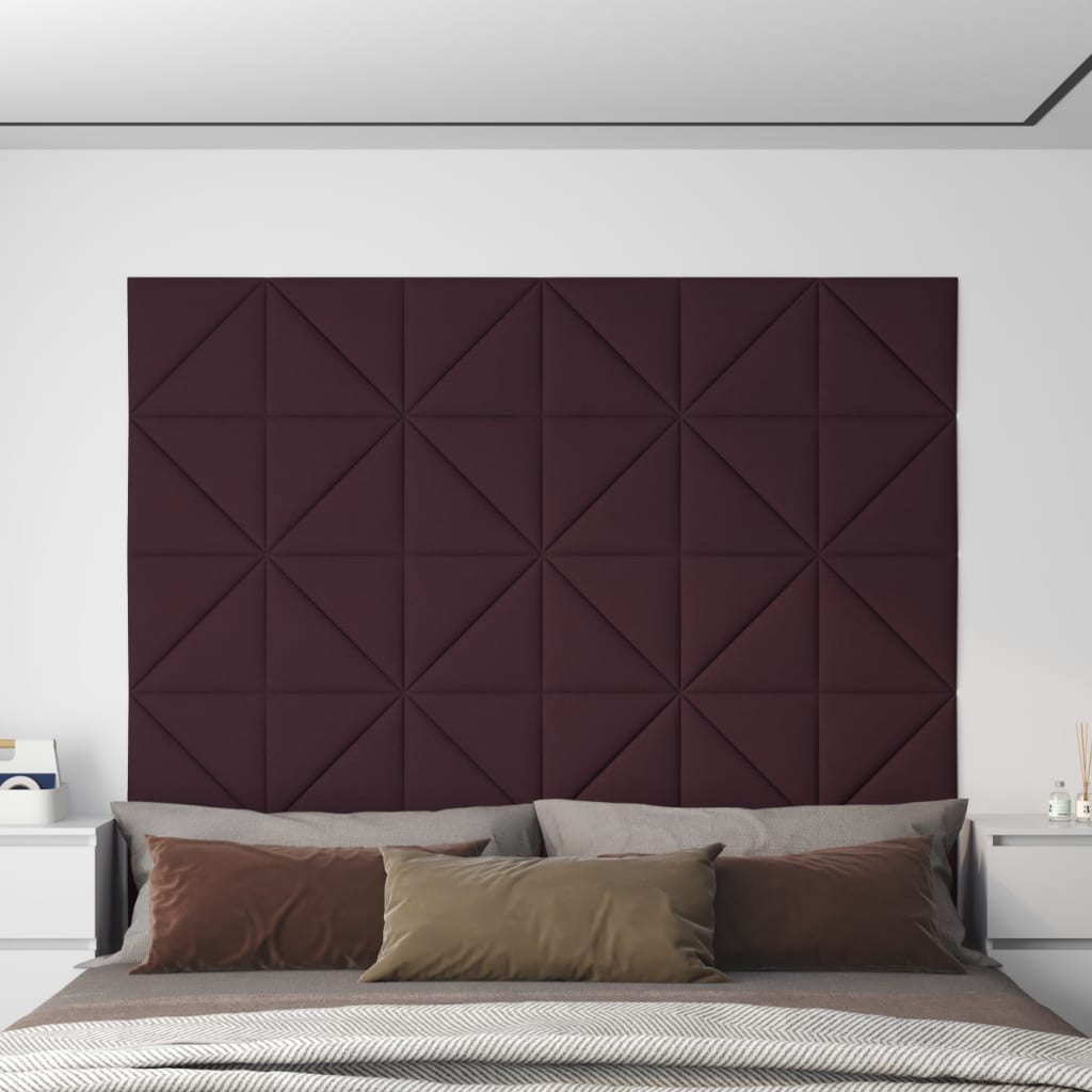 vidaXL 12 db lila szövet fali panel 30x30 cm 0,54 m²