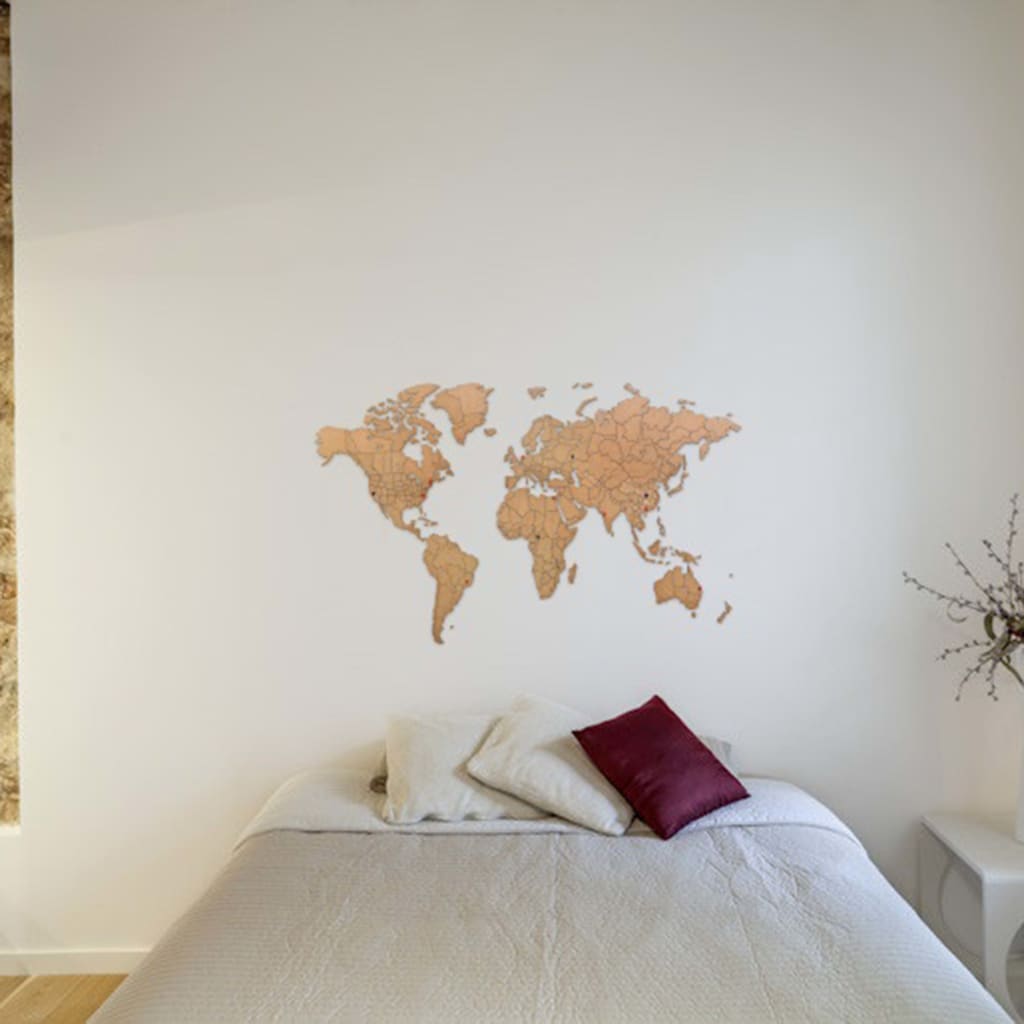 MiMi Innovations Luxury barna világtérkép puzzle fali dísz 150 x 90 cm