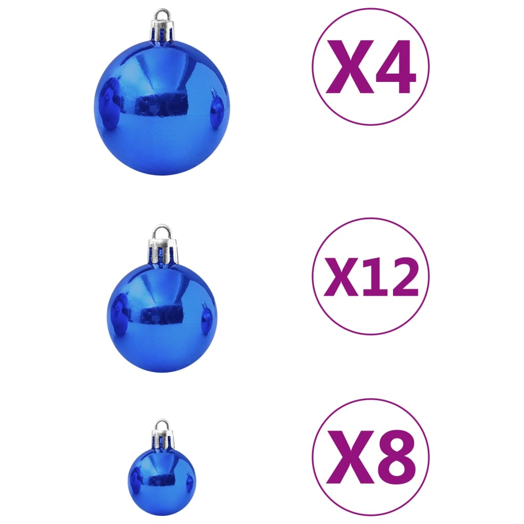 vidaXL 100 darabos kék karácsonyi gömbkészlet