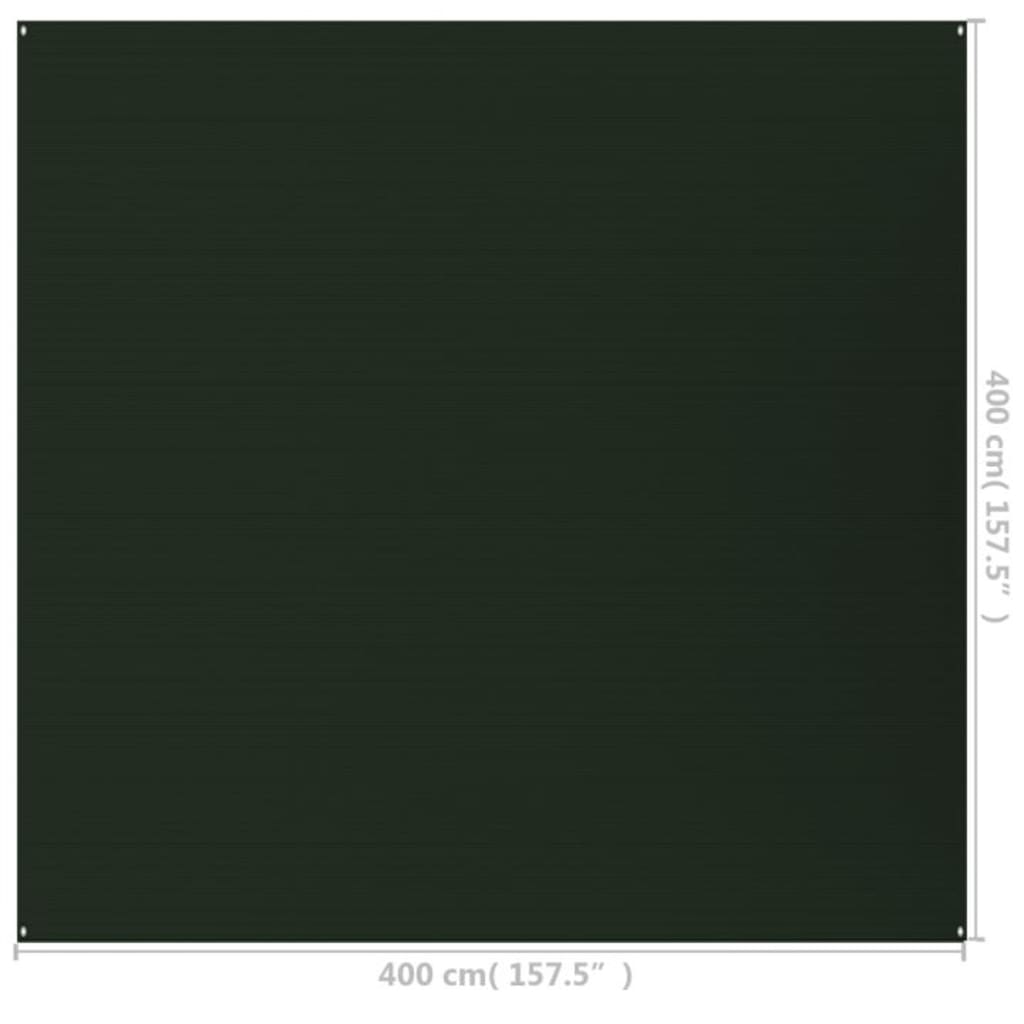vidaXL sötétzöld HDPE sátorszőnyeg 400 x 400 cm