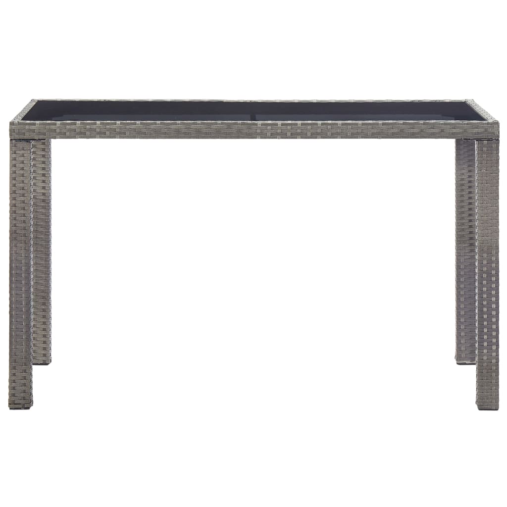 vidaXL antracitszürke polyrattan kerti asztal 123 x 60 x 74 cm