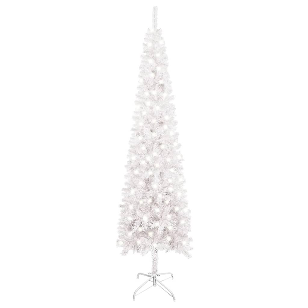 vidaXL fehér megvilágított vékony karácsonyfa 240 cm