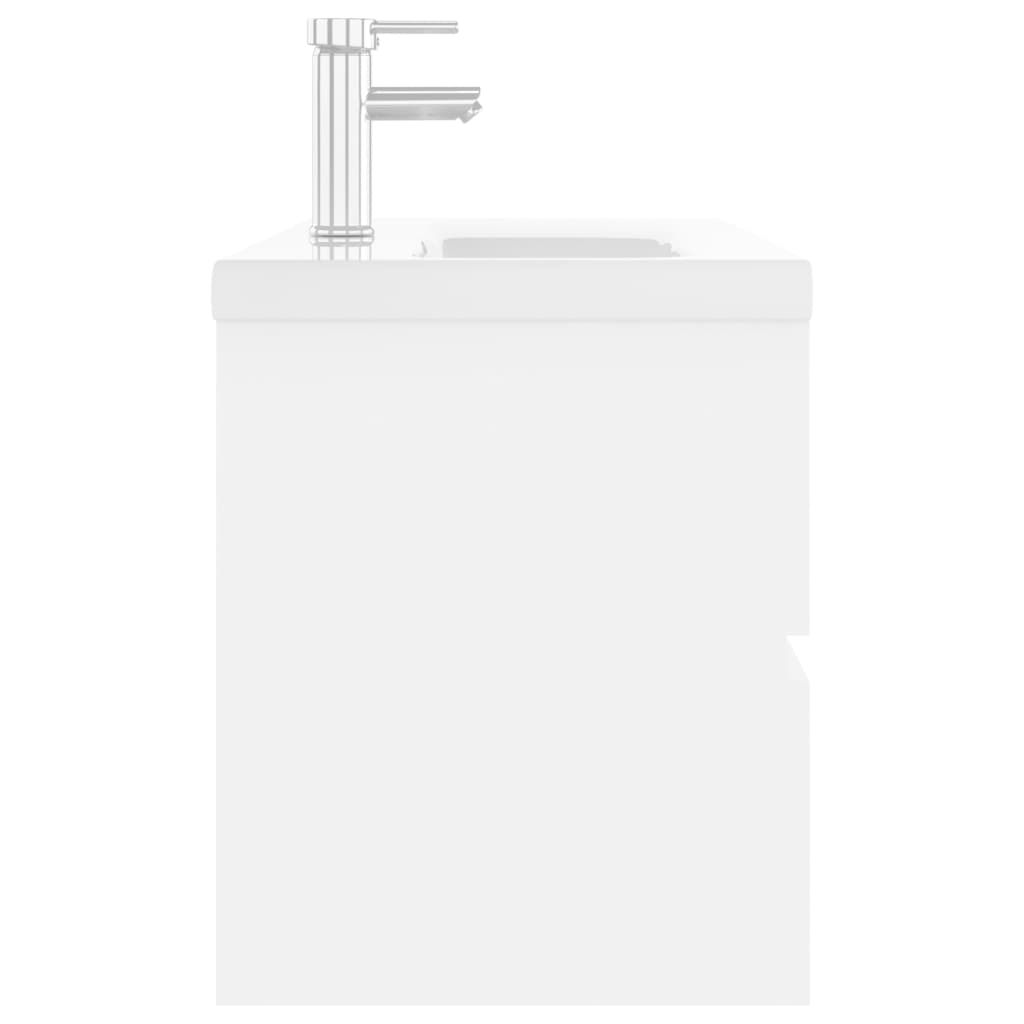 vidaXL fehér szerelt fa mosdószekrény beépített mosdókagylóval