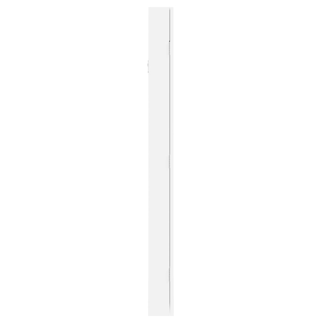 vidaXL fehér falra szerelhető tükrös ékszerszekrény 30x8,5x106 cm