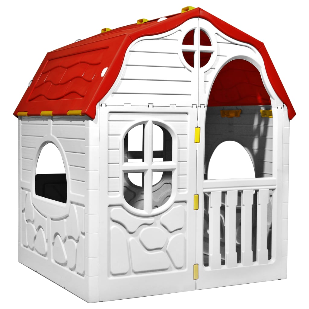 vidaXL összecsukható gyerekjátszóház működő ajtóval és ablakokkal