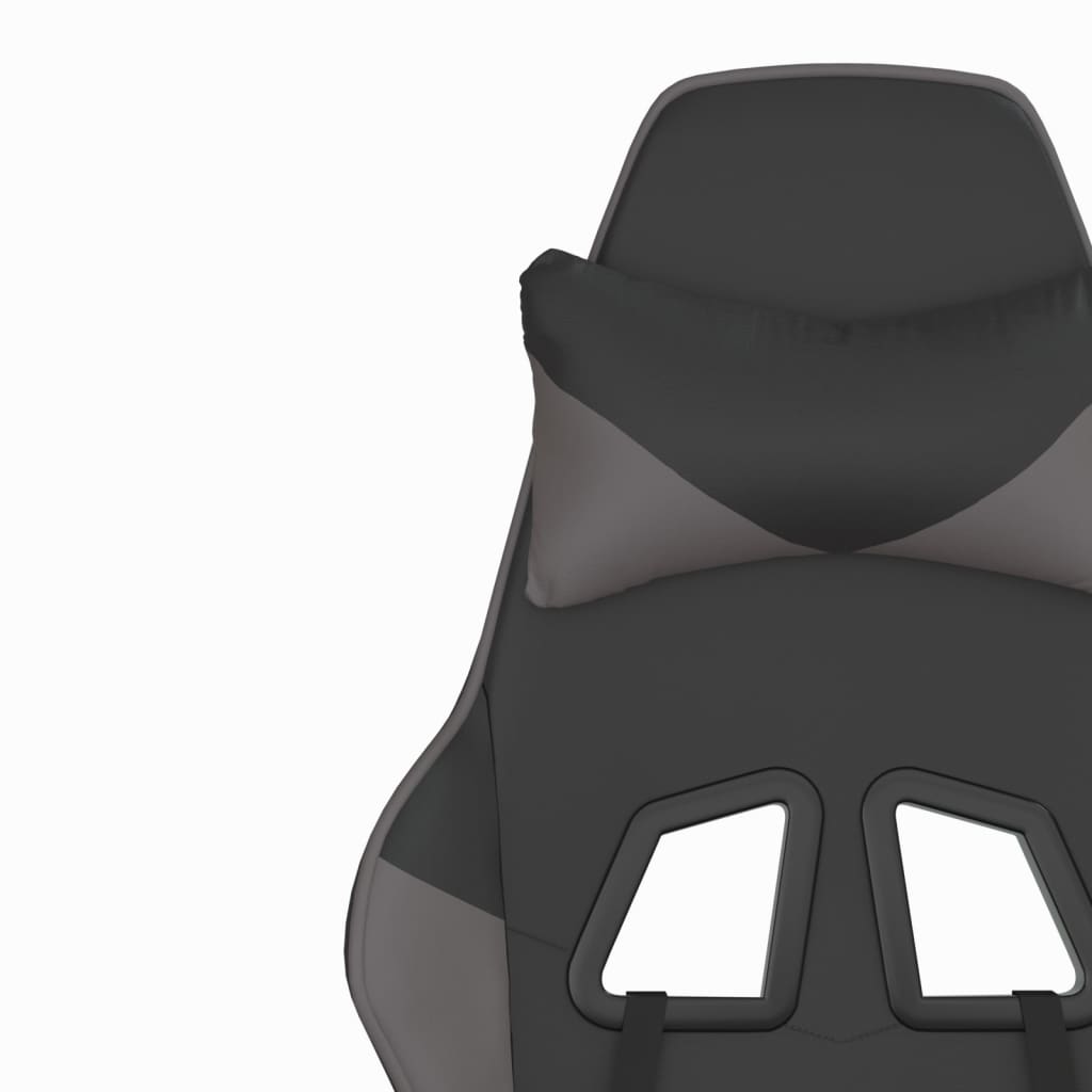 vidaXL fekete és szürke műbőr masszírozó játékszék lábtartóval