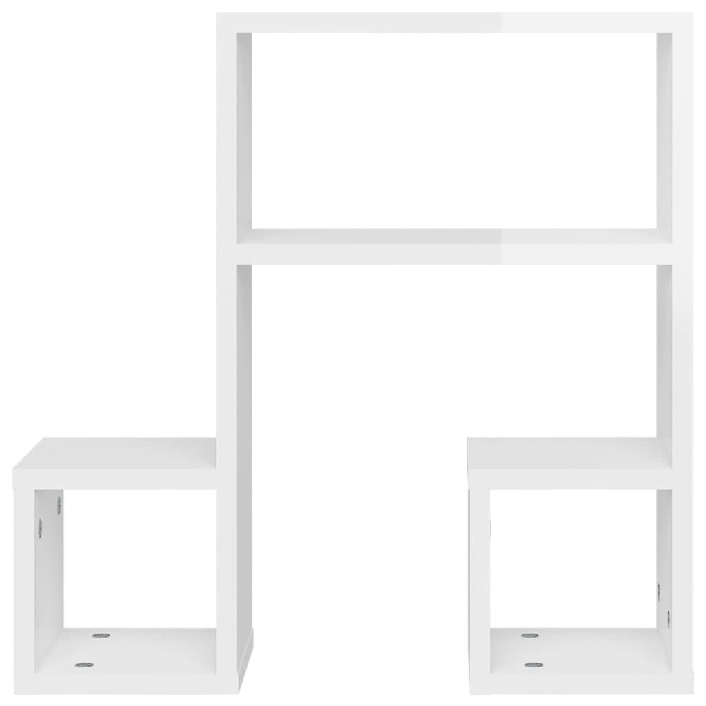 vidaXL 2 db magasfényű fehér forgácslap fali polc 50 x 15 x 50 cm