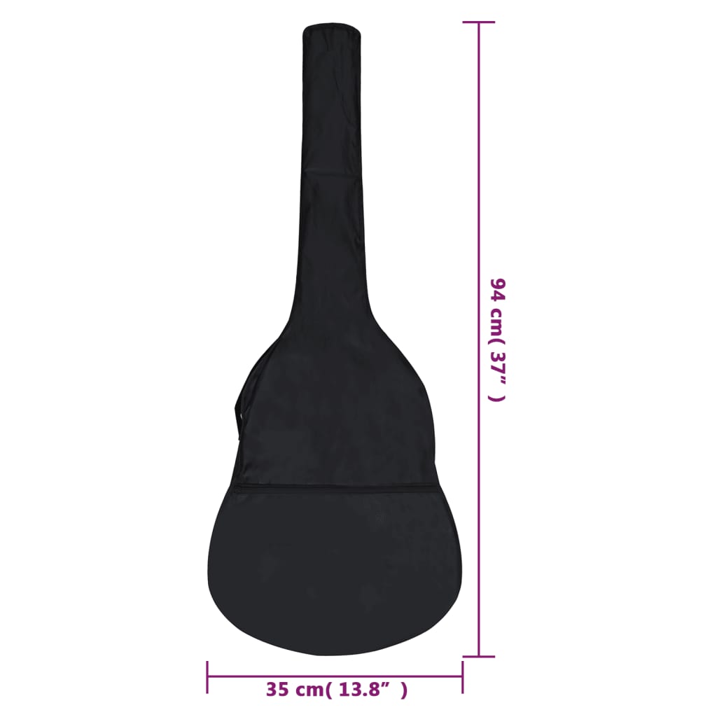 vidaXL fekete szövet gitártok 3/4-es klasszikus gitárhoz 99,5x36,5 cm