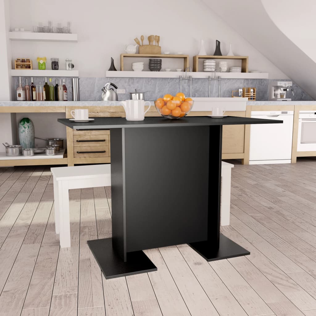 vidaXL fekete szerelt fa étkezőasztal 110 x 60 x 75 cm