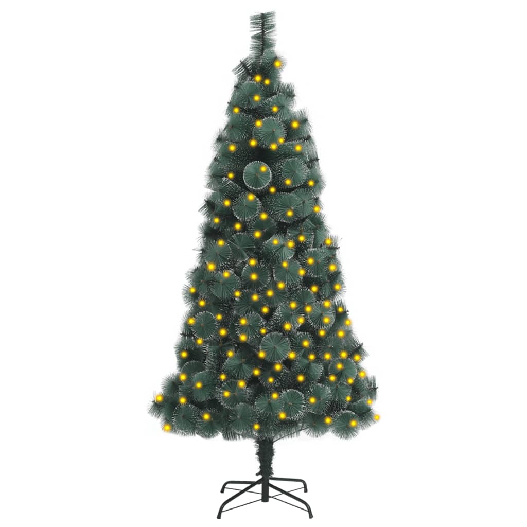 vidaXL zöld PET megvilágított műkarácsonyfa állvánnyal 180 cm