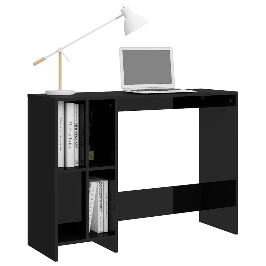 vidaXL magasfényű fekete forgácslap laptopasztal 102,5 x 35 x 75 cm